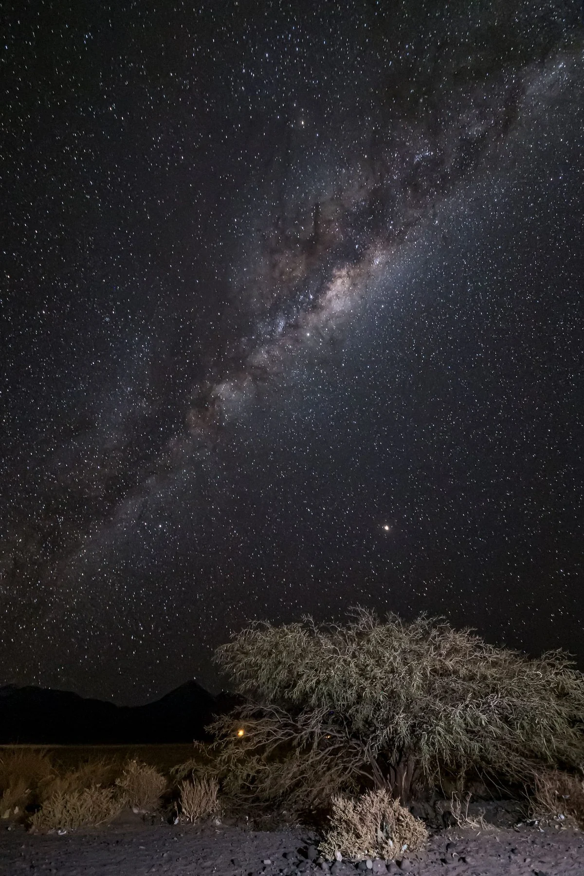 Via Láctea inteira sobre o Atacama em noite de lua nova